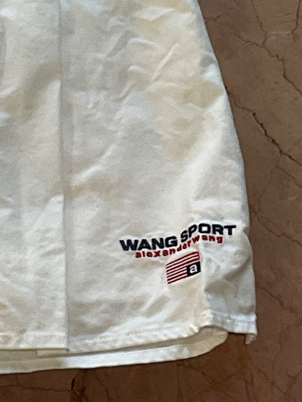 Alexander Wang Denim Waistband Shorts in Oxford Blue White 2 Womens - Picture 7 of 11